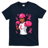 Women Black African American Fight Breast Cancer Pink Ribbon T-Shirt