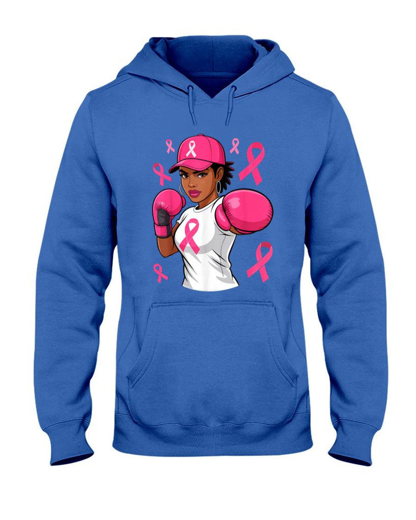 Women Black African American Fight Breast Cancer Pink Ribbon T-Shirt