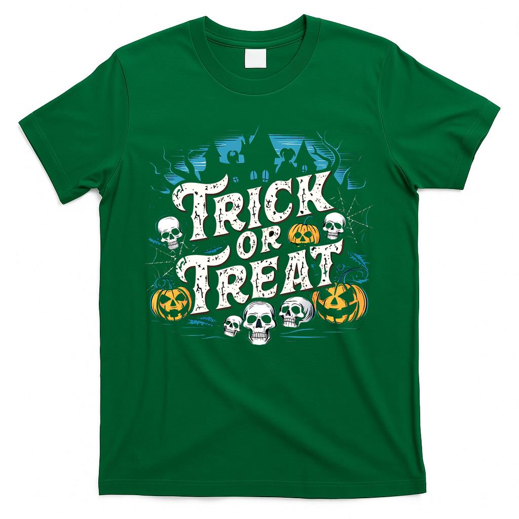 TRICK OR TREAT cool retro horror style spooky Halloween design Classic T-Shirt