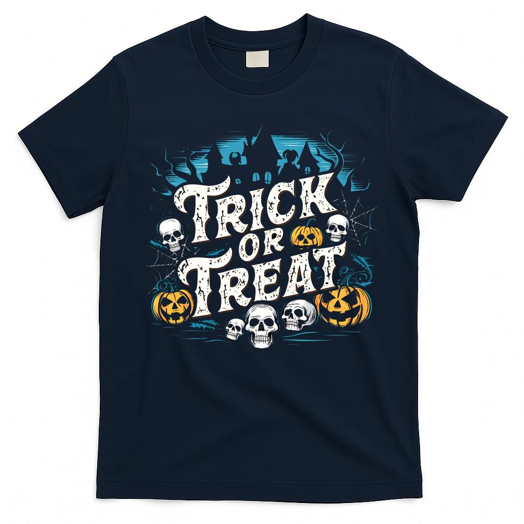 TRICK OR TREAT cool retro horror style spooky Halloween design Classic T-Shirt