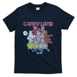 Retro Nostalgia - Womens Candy Land Retro Game Characters Group Shot Logo T-Shirt