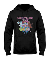 Retro Nostalgia - Womens Candy Land Retro Game Characters Group Shot Logo T-Shirt