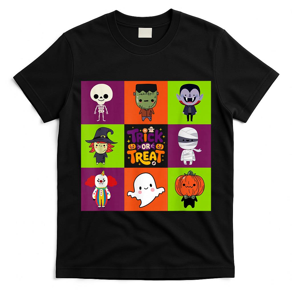 Cute Ghost and Monster Trick or Treat Halloween Party T-Shirt