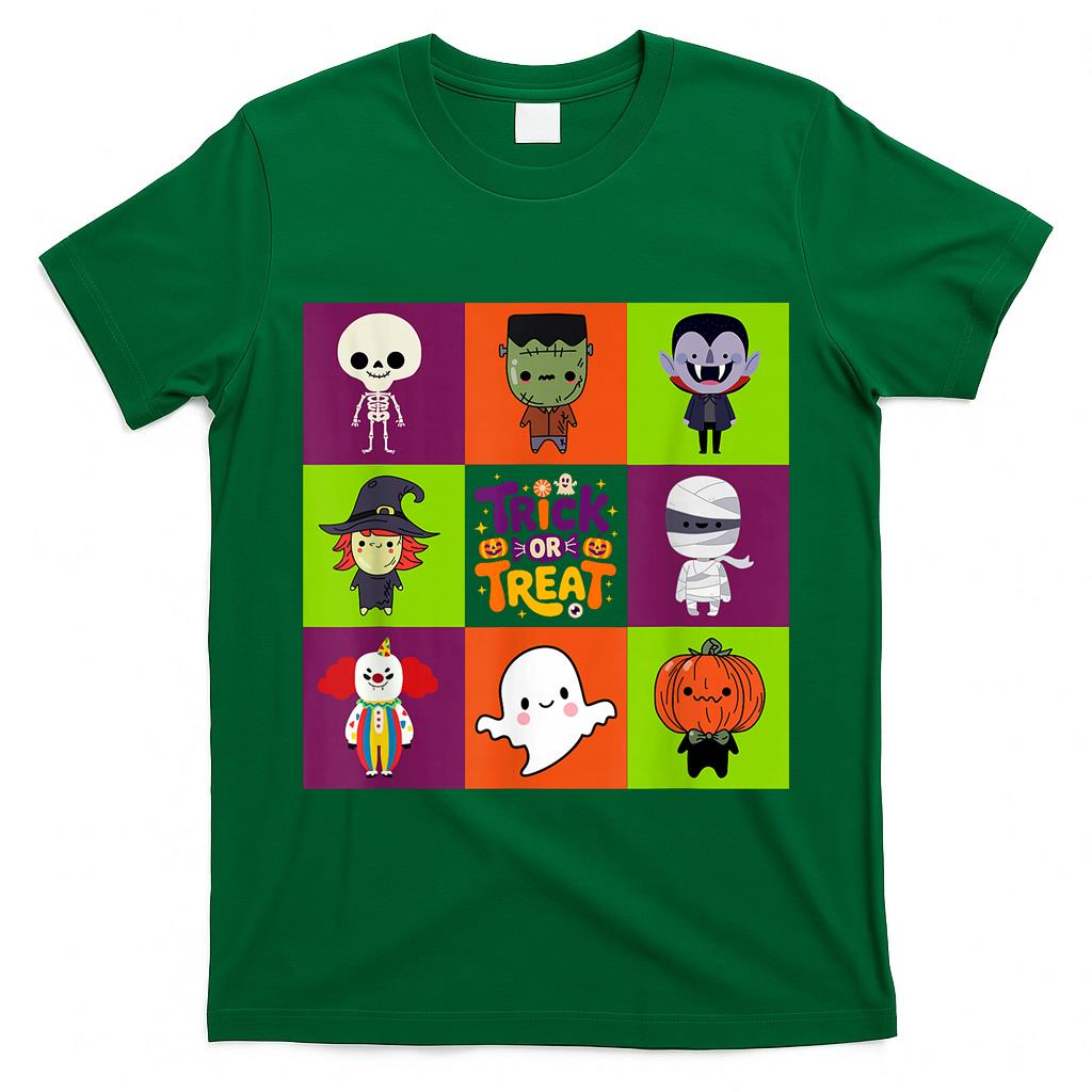 Cute Ghost and Monster Trick or Treat Halloween Party T-Shirt