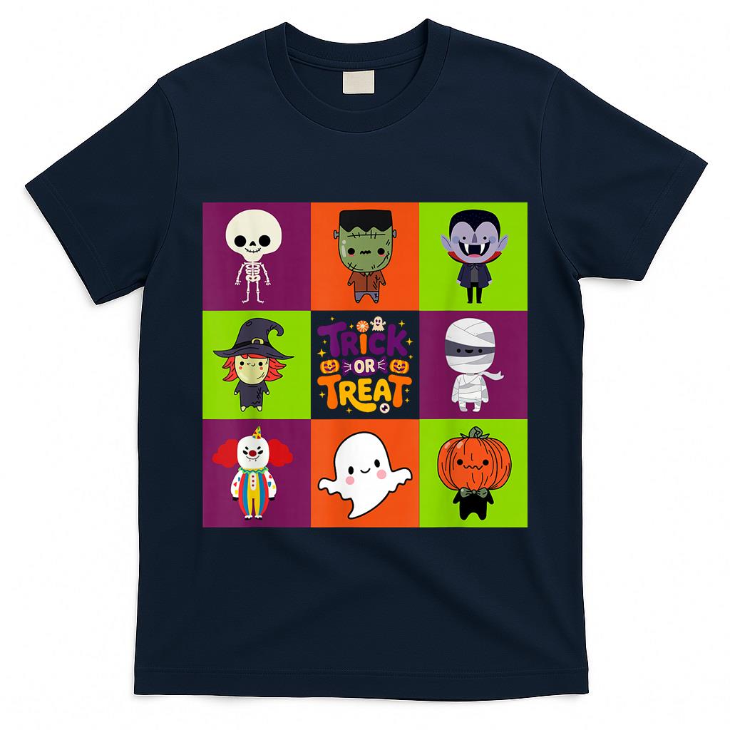 Cute Ghost and Monster Trick or Treat Halloween Party T-Shirt
