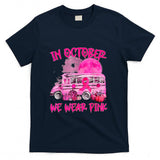 School Bus Driver Leopard Breast Cancer Awareness Month T-Shirt
