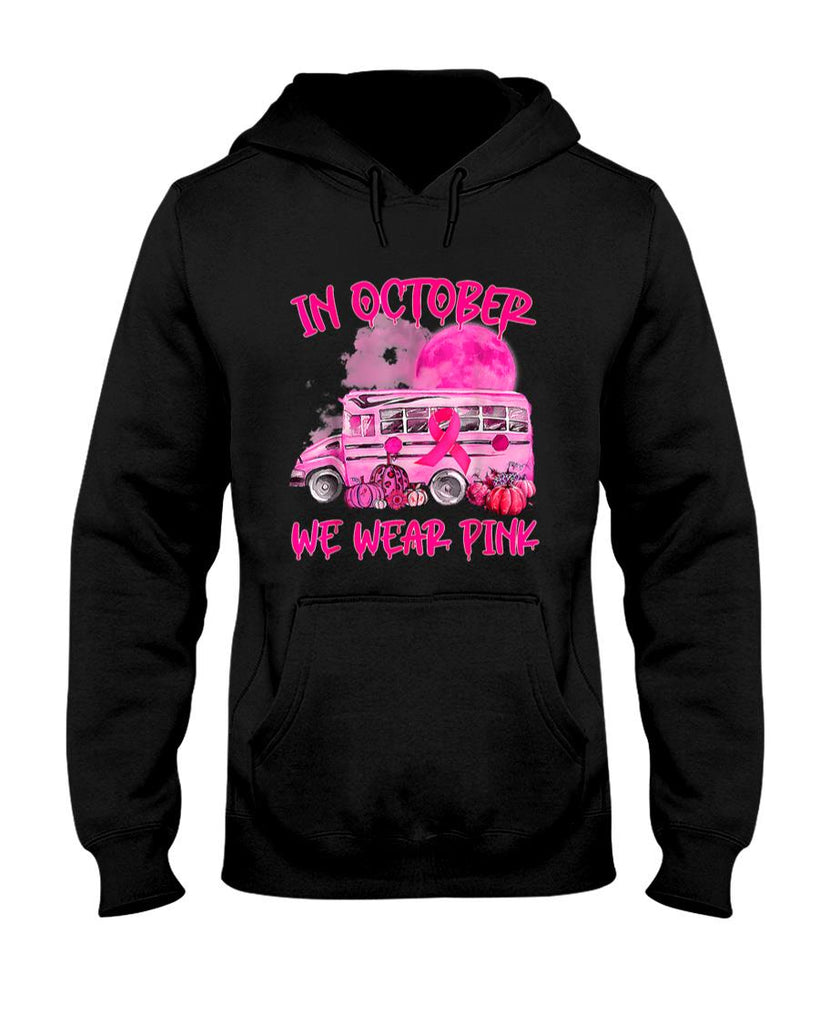 School Bus Driver Leopard Breast Cancer Awareness Month T-Shirt