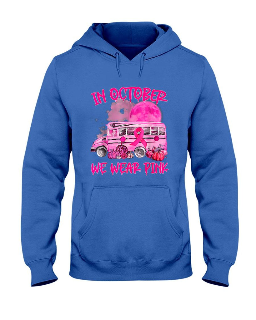 School Bus Driver Leopard Breast Cancer Awareness Month T-Shirt