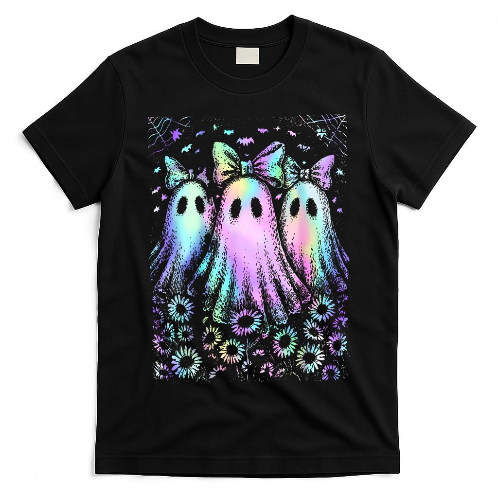 Spooky Season Ghost Coquette Bow Halloween Trick Or Treat T-Shirt