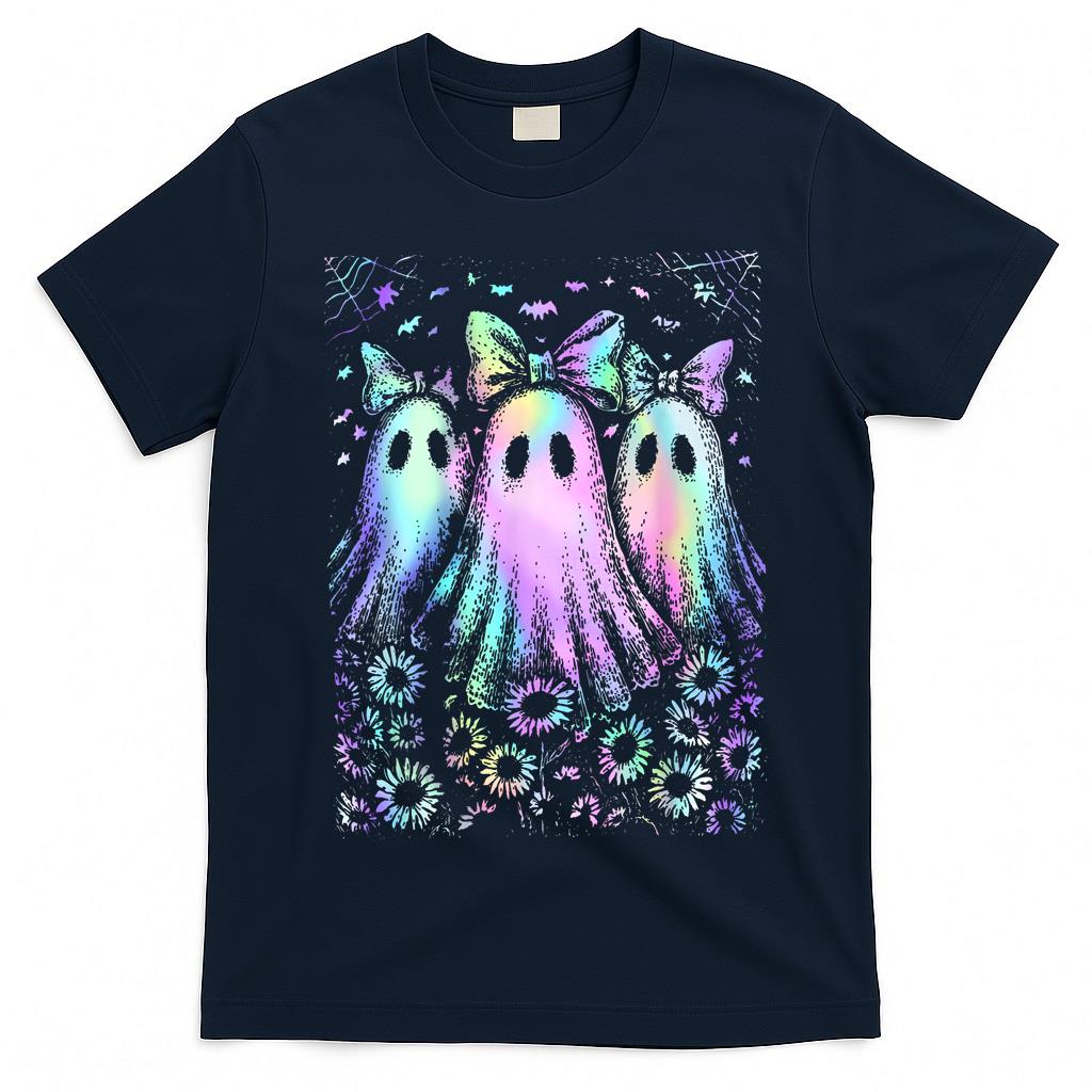 Spooky Season Ghost Coquette Bow Halloween Trick Or Treat T-Shirt