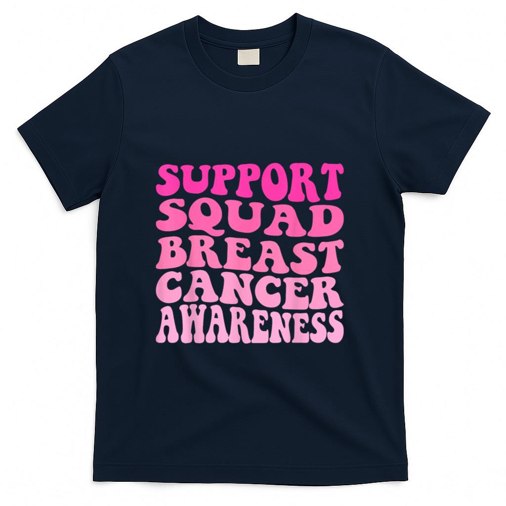 Groovy Support Squad Breast Cancer Pink Warriors Awareness T-Shirt