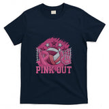 Pink Out Volleyball Pink Ribbon Breast Cancer Awareness T-Shirt