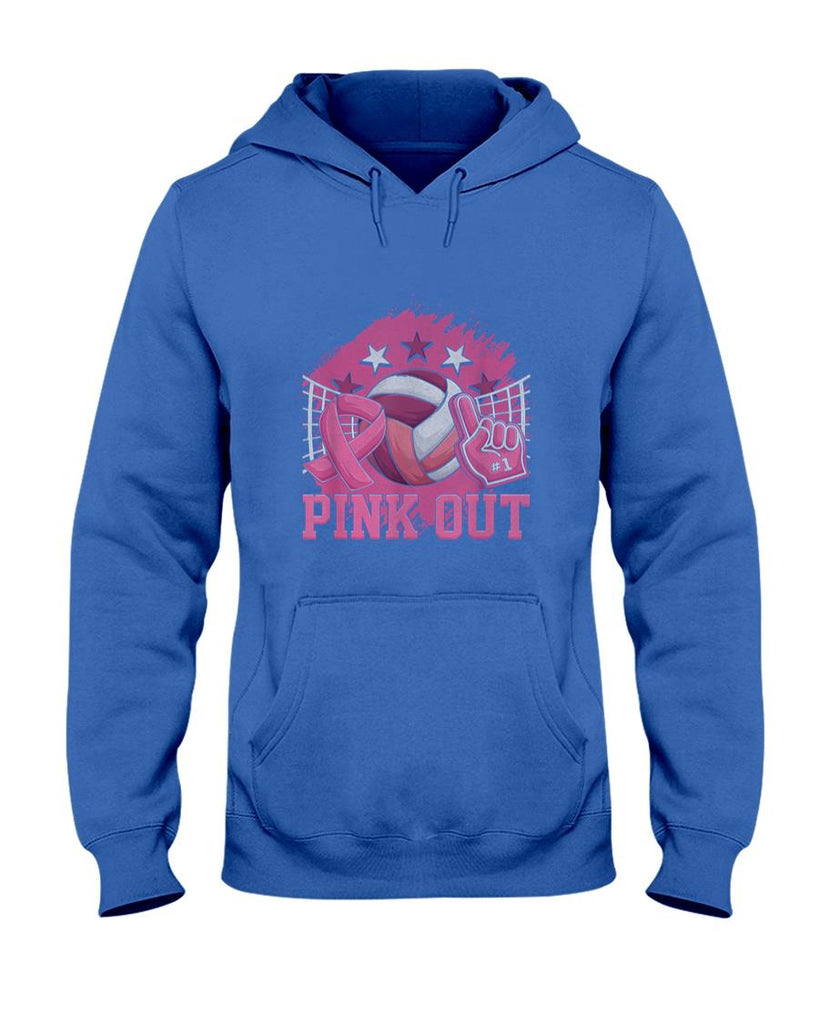 Pink Out Volleyball Pink Ribbon Breast Cancer Awareness T-Shirt