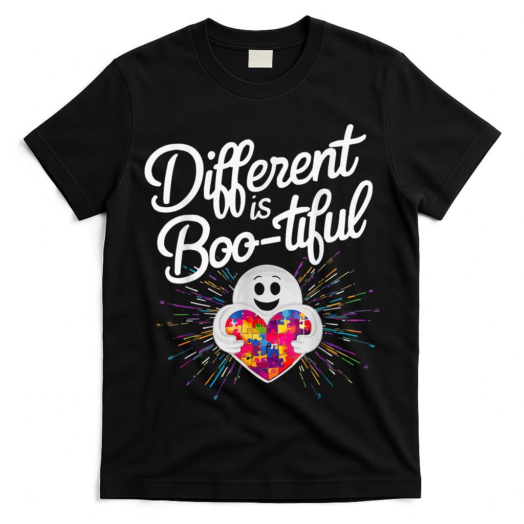 Support Autism Halloween Spooky Autistic Trick Or Treat T-Shirt