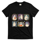 Spooky Teacher Halloween Ghost Reading Book Trick Or Treat T-Shirt