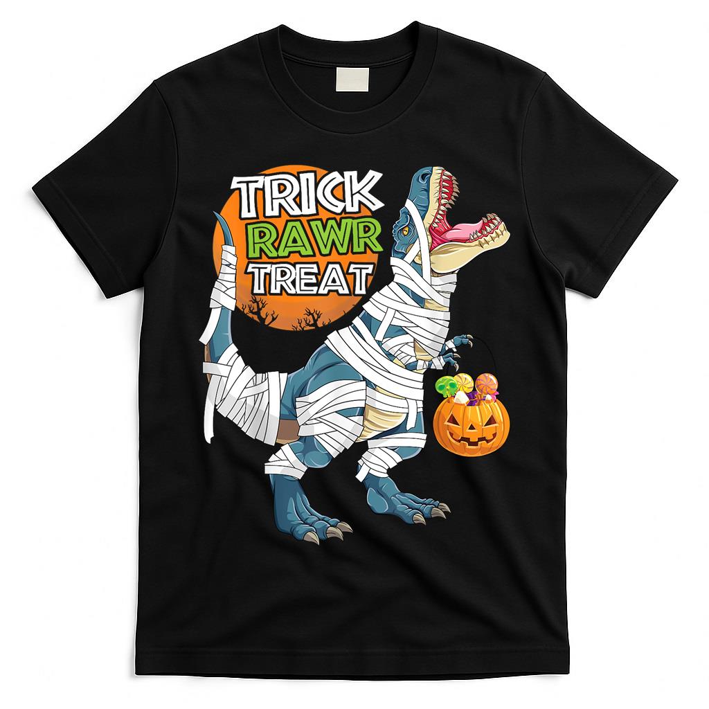 Halloween Shirt Boys Kids Toddlers Dinosaur Trick or Treat T-Shirt