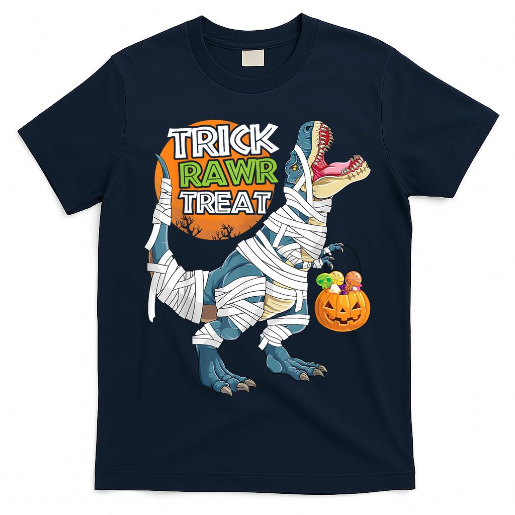 Halloween Shirt Boys Kids Toddlers Dinosaur Trick or Treat T-Shirt