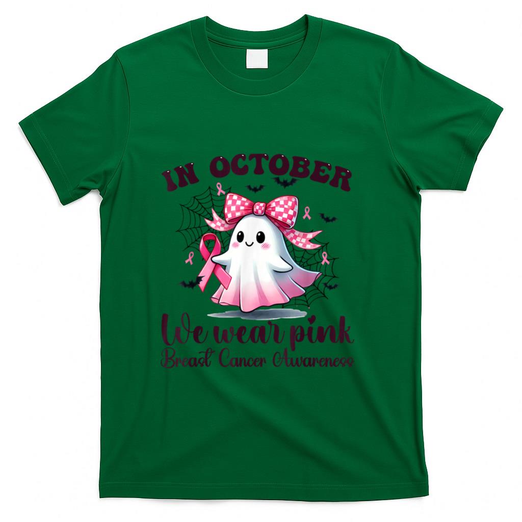 Halloween In October We Wear Pink Breast Cancer Awareness T-Shirt