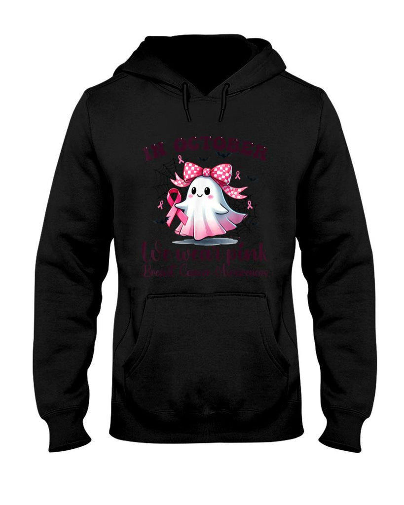 Halloween In October We Wear Pink Breast Cancer Awareness T-Shirt