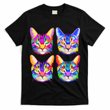 4X Cats - Colorful Portrait T-Shirt