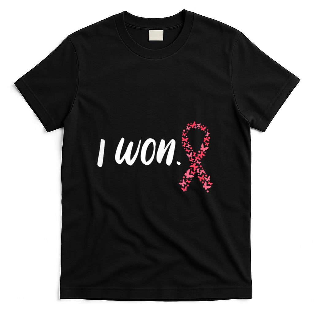 I Won Breast Cancer Awareness Support Pink Ribbon Survivor T-Shirt