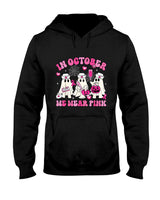 October We Wear Pink Nurse Ghost Halloween Breast Cancer T-Shirt