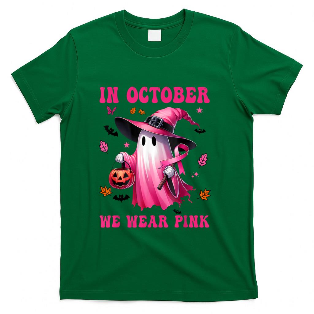 In October We Wear Pink Ghost Fighting Breast Cancer T-Shirt