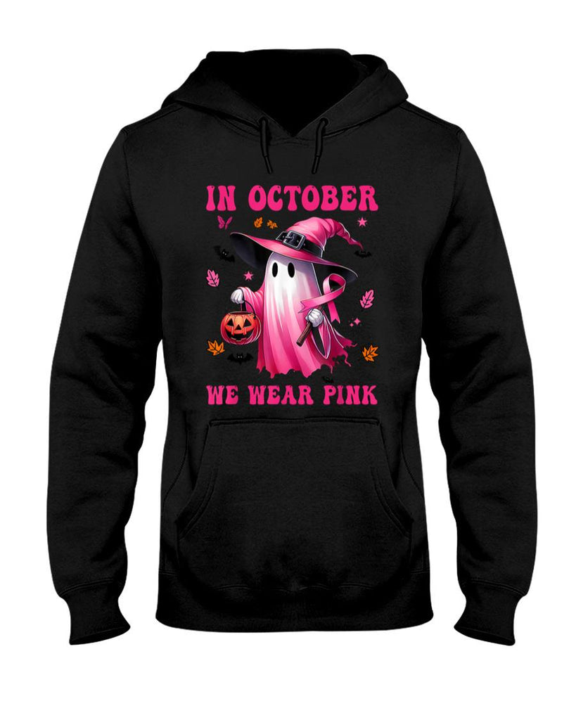 In October We Wear Pink Ghost Fighting Breast Cancer T-Shirt
