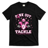 Pink Out Tackle Breast Cancer Football Pink Ribbon Womens T-Shirt