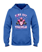 Pink Out Tackle Breast Cancer Football Pink Ribbon Womens T-Shirt