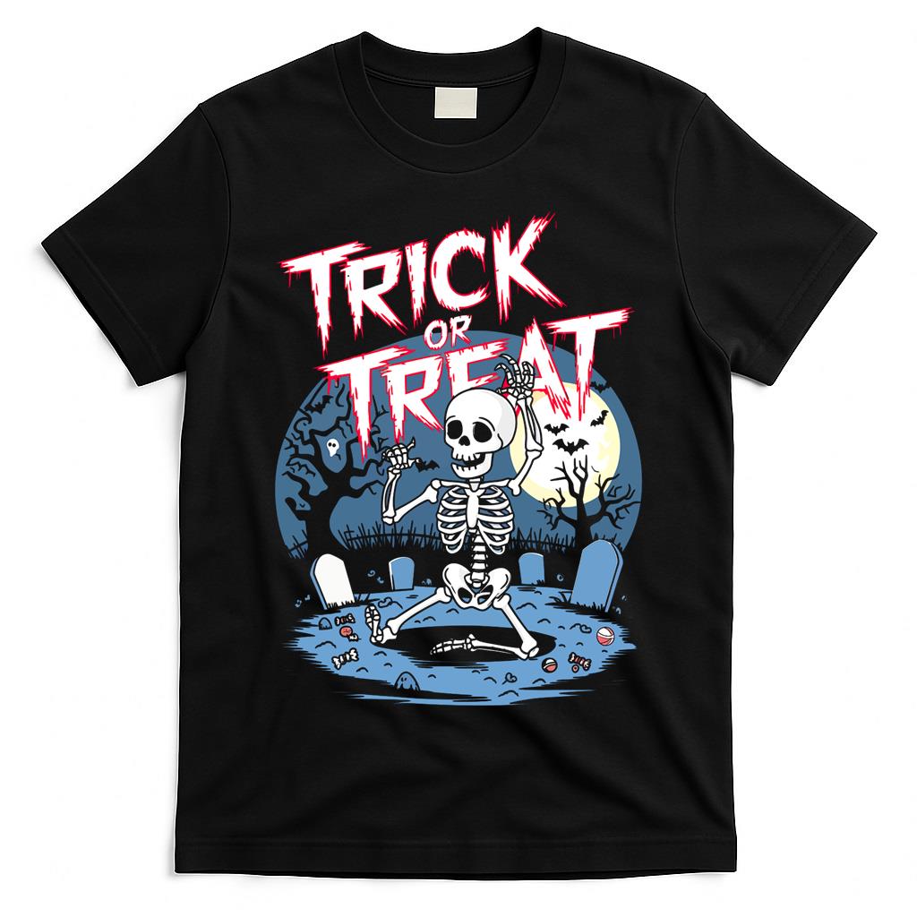 Trick or Treat Dancing Skeletons Dabbing with Pumpkins Bat Essential T-Shirt