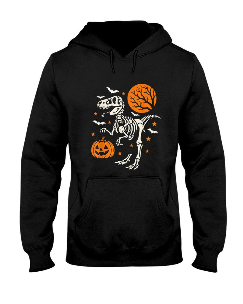 Funny Dinosaur Skeleton Halloween Pumpkin Trick Or Treat T-Shirt