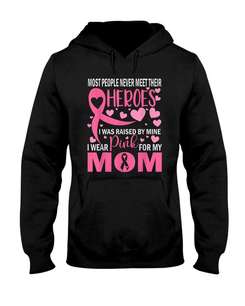 I Wear Pink For My Mom Breast Cancer Awareness Kids Support T-Shirt