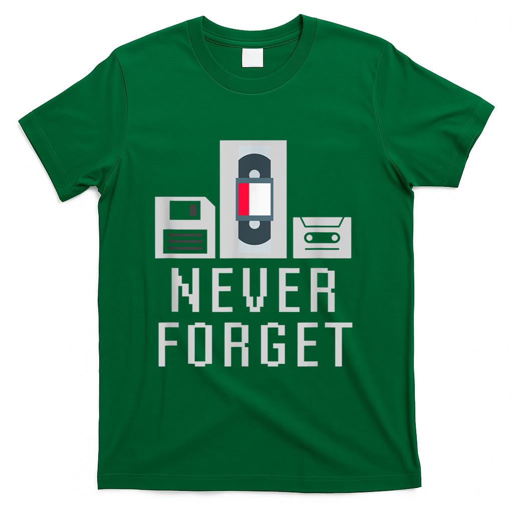Retro Nostalgia - Never Forget Retro Floppy Disk Video Tape Cassette Nostalgia T-Shirt