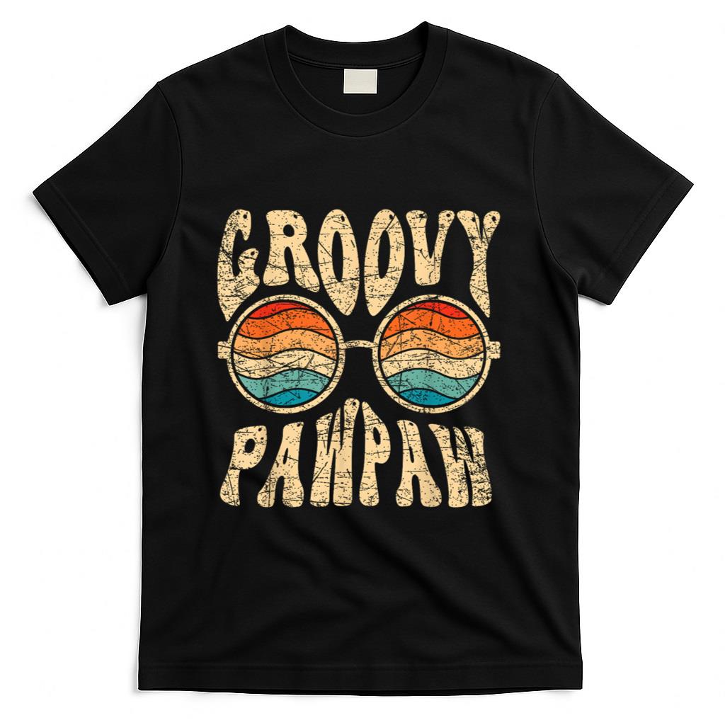 Retro Nostalgia - Groovy Pawpaw 70s Aesthetic Nostalgia 1970's Retro Grandpa T-Shirt