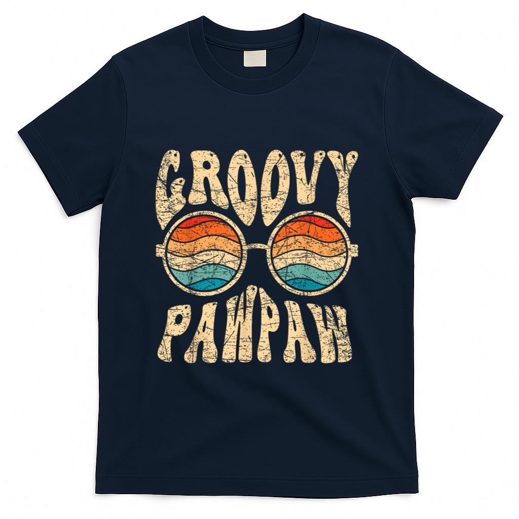 Retro Nostalgia - Groovy Pawpaw 70s Aesthetic Nostalgia 1970's Retro Grandpa T-Shirt