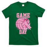 Bleached Game Day Breast Cancer Awareness Pink Volleyball T-Shirt