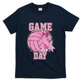 Bleached Game Day Breast Cancer Awareness Pink Volleyball T-Shirt