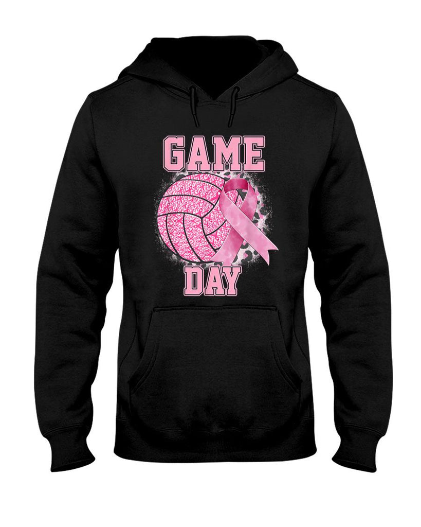 Bleached Game Day Breast Cancer Awareness Pink Volleyball T-Shirt