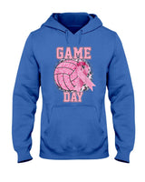 Bleached Game Day Breast Cancer Awareness Pink Volleyball T-Shirt