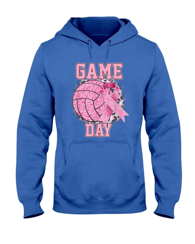 Bleached Game Day Breast Cancer Awareness Pink Volleyball T-Shirt