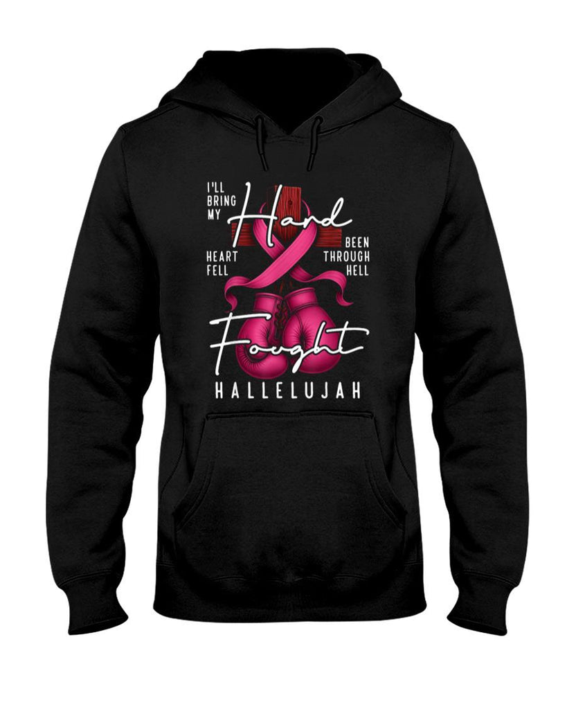 Breast Cancer Awareness Christian Hard Fought Hallelujah God T-Shirt