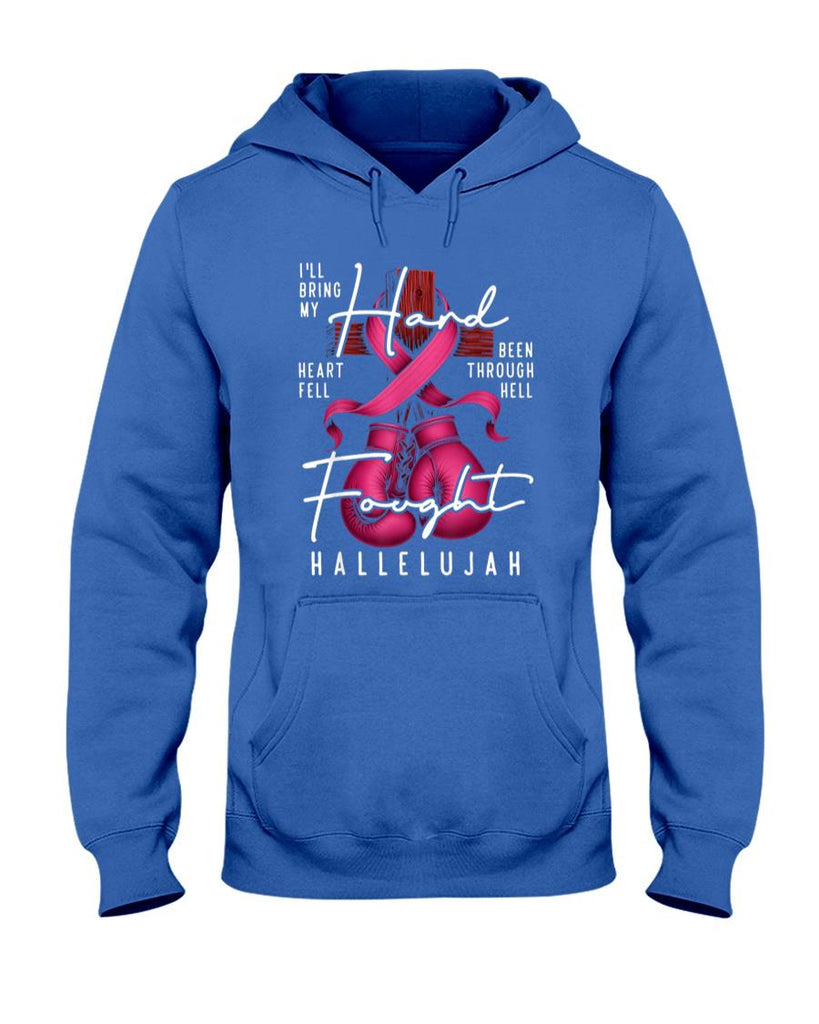 Breast Cancer Awareness Christian Hard Fought Hallelujah God T-Shirt