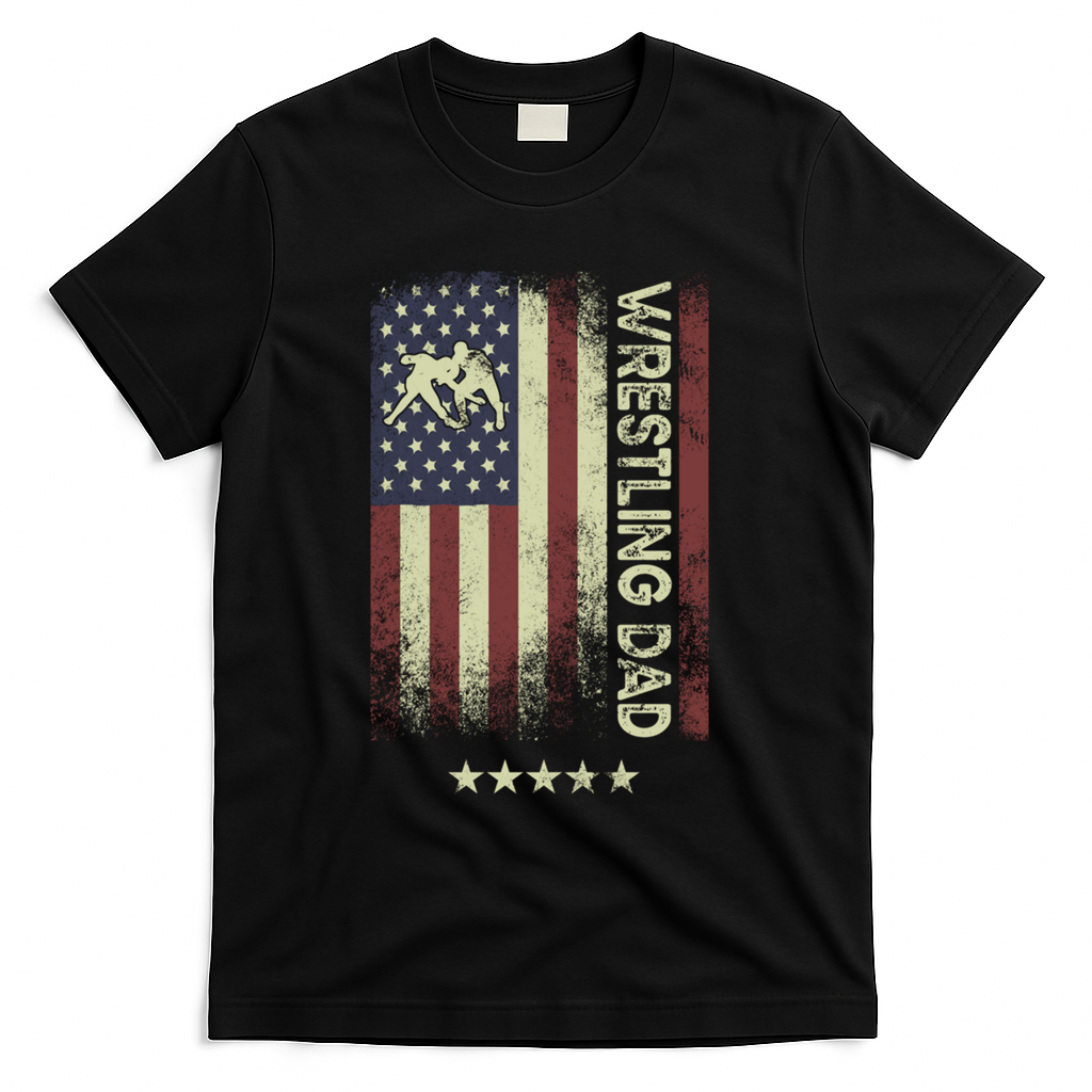 Usa American Flag - Wrestling Dad Cute Gift T-Shirt