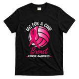 Dig For Cure Ribbon Volleyball Breast Cancer Awareness Pink T-Shirt