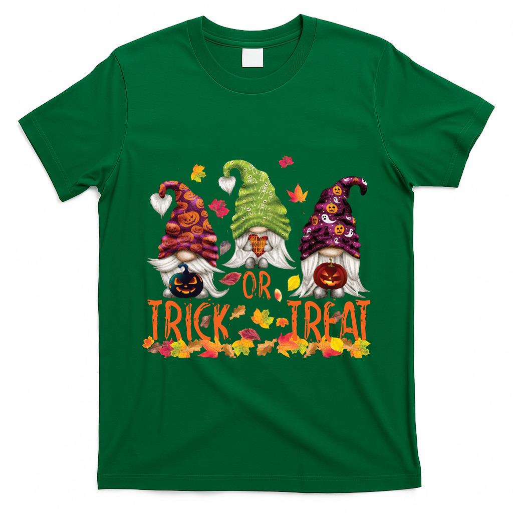 Cute Halloween Gnomes Trick or Treat Fall Leaves Long Sleeve T-Shirt