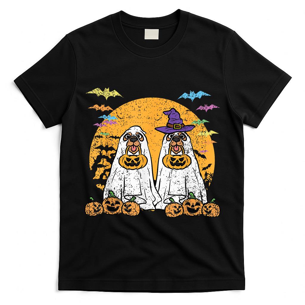 Ghost Dog Pumpkin Halloween Costume Puppy Trick Or Treat  for Men Women Kids T-Shirt
