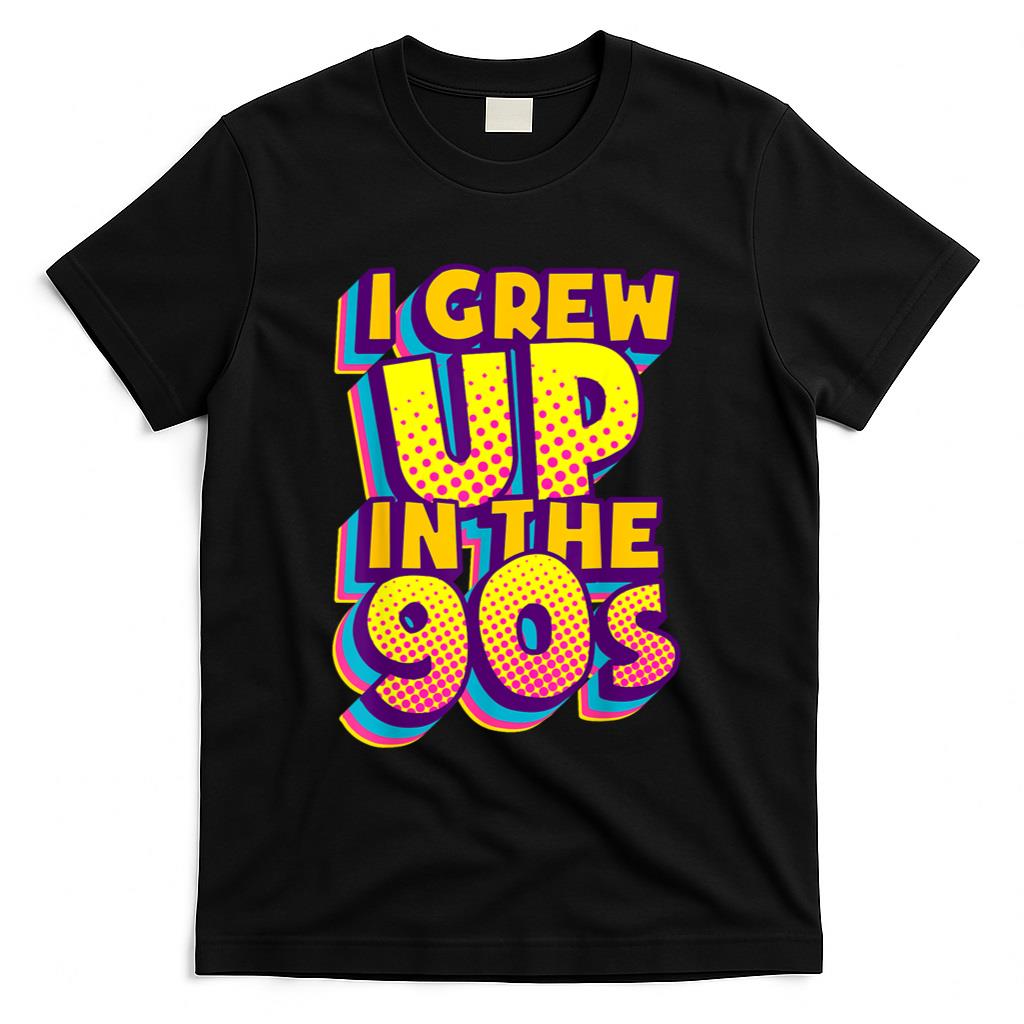 Retro Nostalgia - I Grew Up In The 90s Retro Nostalgia Vintage Throwback Style T-Shirt