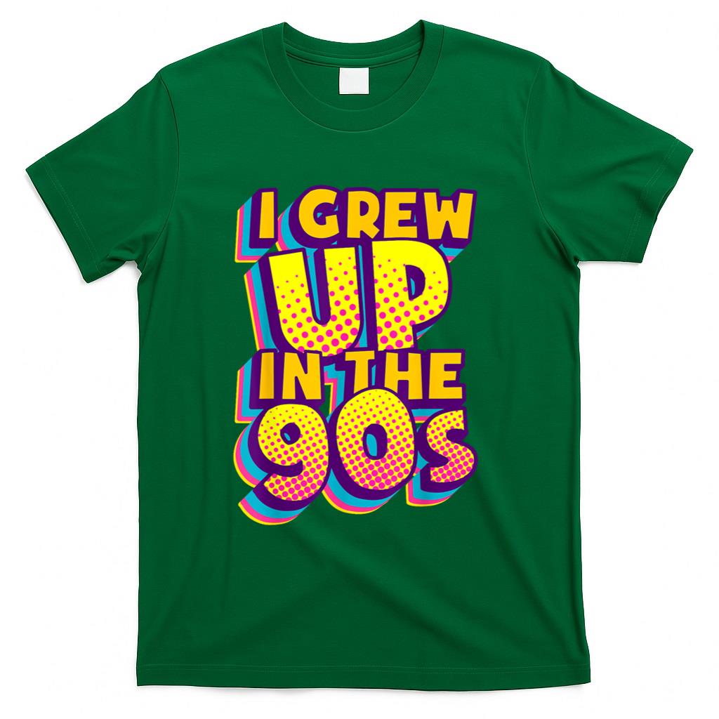 Retro Nostalgia - I Grew Up In The 90s Retro Nostalgia Vintage Throwback Style T-Shirt