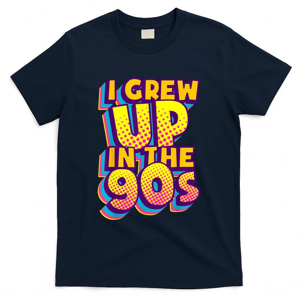 Retro Nostalgia - I Grew Up In The 90s Retro Nostalgia Vintage Throwback Style T-Shirt